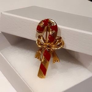 Trifari Candy Cane Brooch
